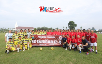 Pertandingan Sepak Bola Antara Wartawan dan PJU Polda Sumut