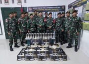 Satgas Pamtas Yonarmed 11 Kostrad Gagalkan Penyelundupan 480 Kaleng Miras Merek Huster di Sebuku, Nunukan