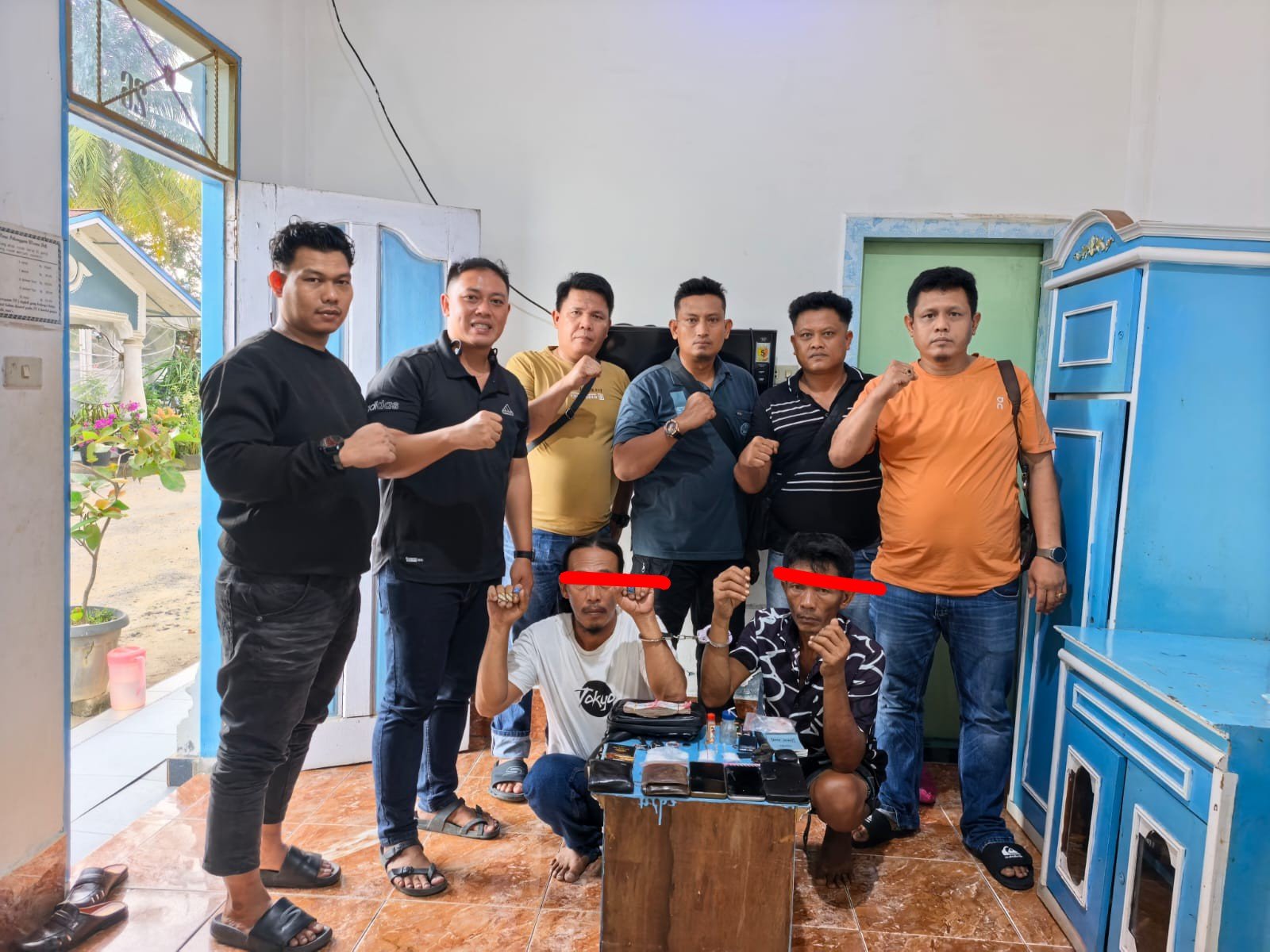 Digerebek Saat Nyabu! Jaringan Sabu Km 14 Rohil Dibongkar, Pengedar Diamankan dengan Barang Bukti Puluhan Gram