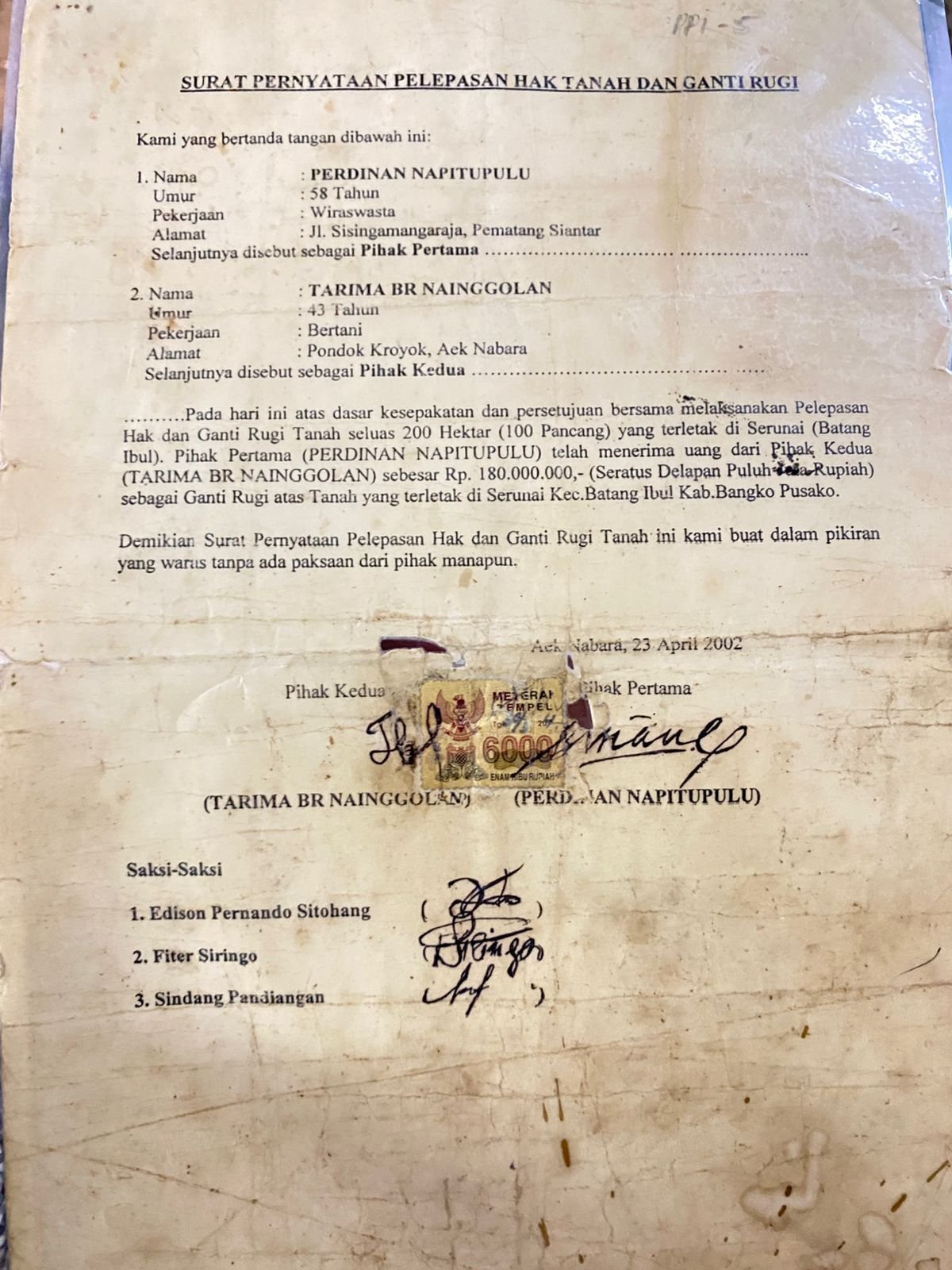 Sengketa Lahan 500 Hektar di Rohil Memanas, Ahli Waris Mengadu ke Mabes Polri dan DPR RI