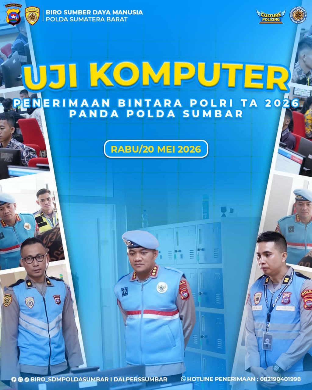 Bid Propam Polda Sumbar Awasi Ketat CAT Bintara Polri 2026, Seleksi Transparan dan Berbasis SNI