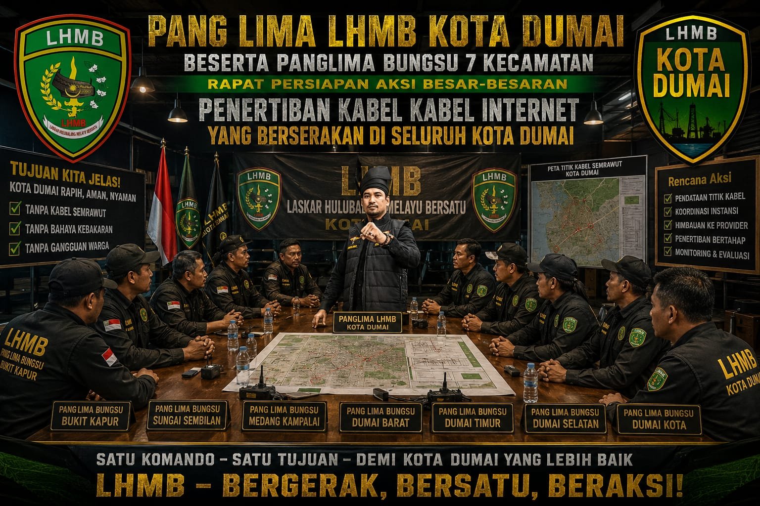LHMB Dumai Matangkan Aksi Penertiban Kabel Semrawut Demi Tata Kota yang Lebih Aman dan Indah