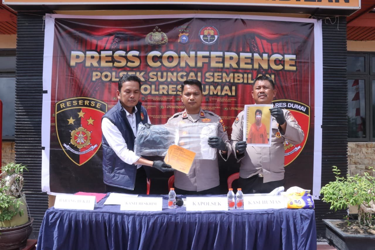 Polsek Sungai Sembilan Polres Dumai Rilis Pengungkapan Kasus Pembunuhan, Pelaku Berhasil Ditangkap