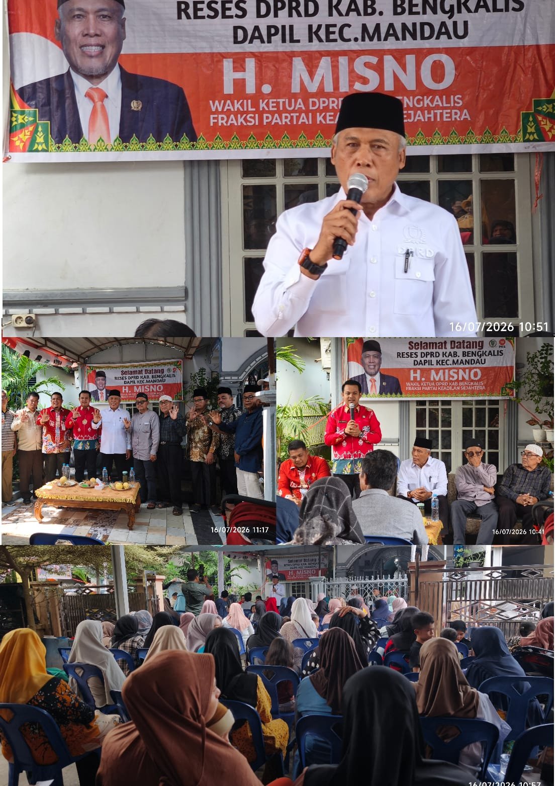 Wakil Ketua DPRD Bengkalis H. Misno saat menggelar reses di Kelurahan Duri Barat.