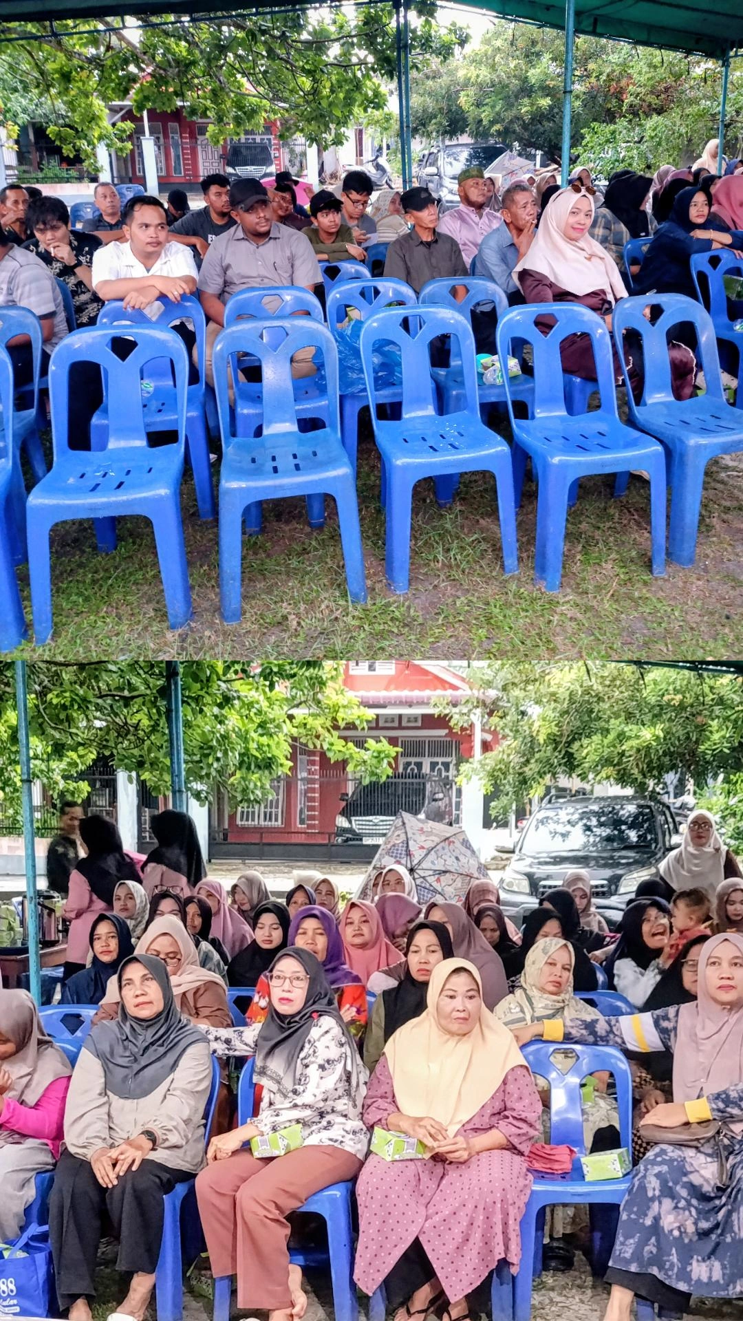 Peserta menghadiri reses Ketua Komisi III DPRD Bengkalis Sanusi di Tambusai Batang Dui, Kecamatan Bathin Solapan.