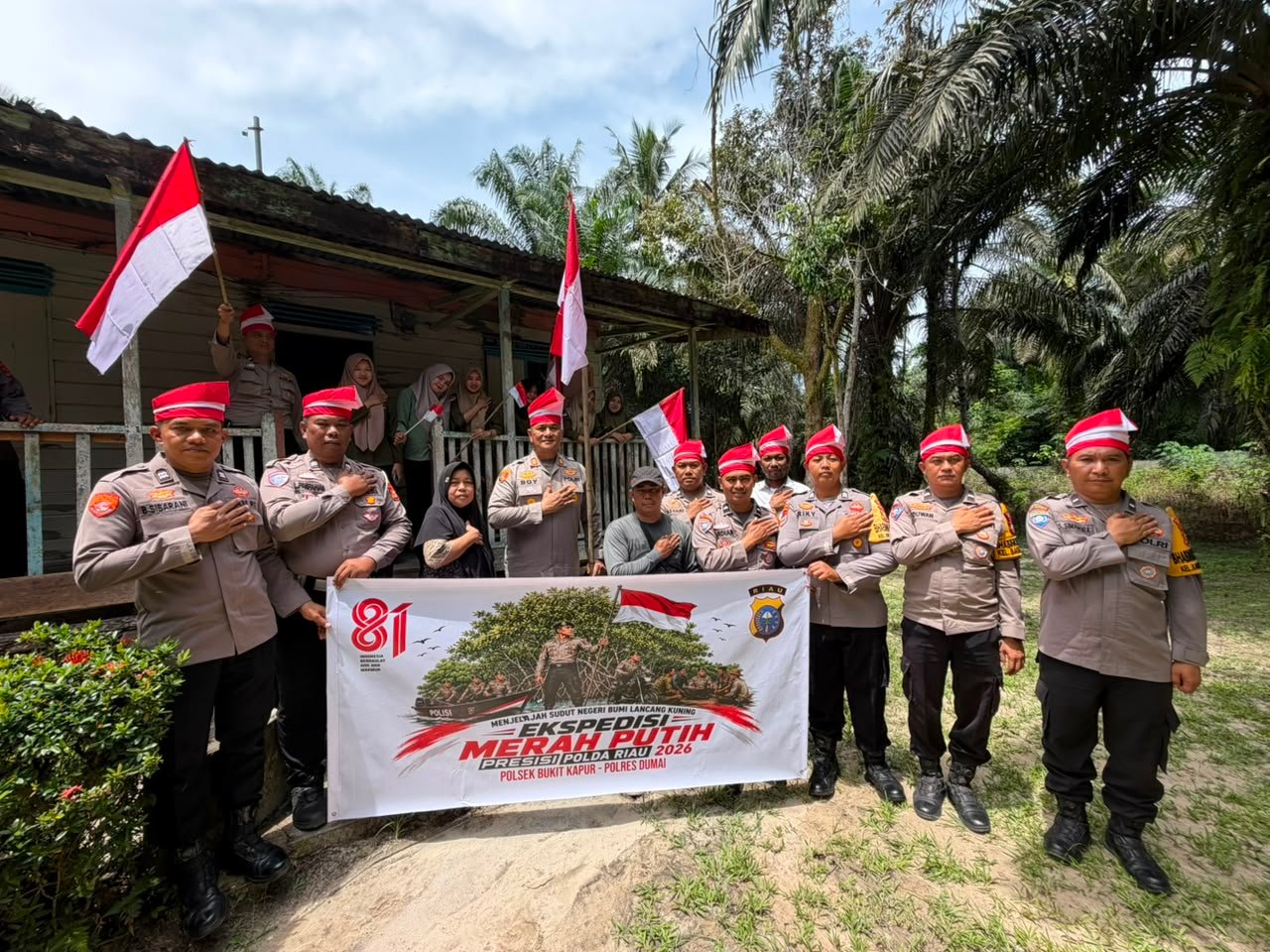 Polsek Bukit Kapur Gelar Ekspedisi Merah Putih Presisi Sambut HUT RI