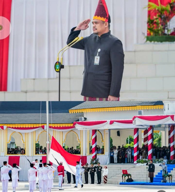 Bobby Nasution memimpin upacara HUT ke-81 RI di Lapangan Astaka Deli Serdang