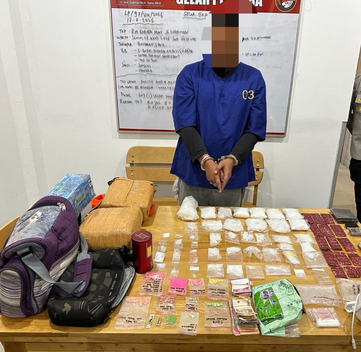Polres Dumai Bongkar Jaringan Narkoba di Kebun Sawit, Sita 2 Kg Sabu dan 4 Kg Ganja